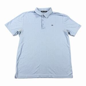 TravisMathew Polo Shirt Blue Short Sleeve Golf Performance Mens Large